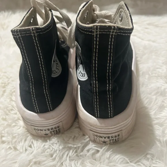 Converse platform Black High-Top Sneakers with White Accents size 7 - Picture 7 of 10